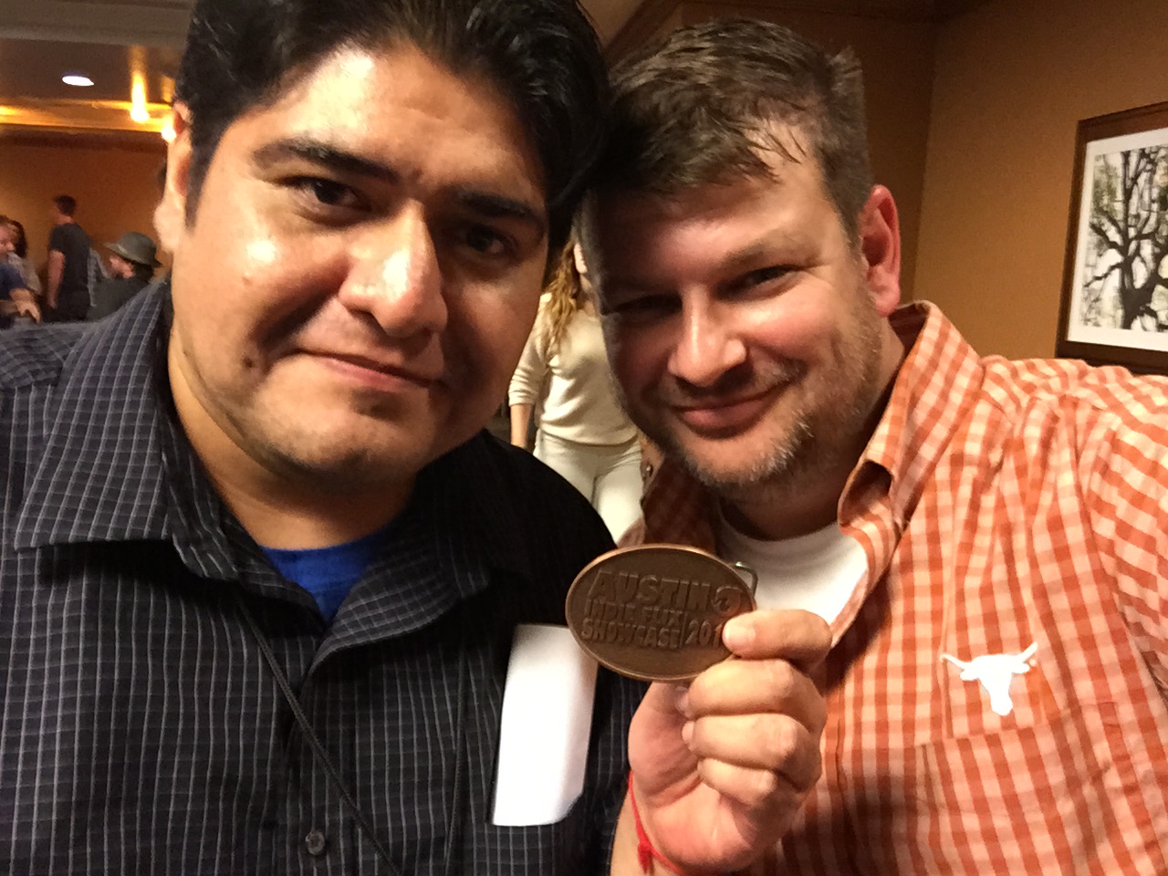 Hugo Matz and James Christopher at the Austin Revolution Film Festival (formerly known as Austin Indie Flix Showcase). [2014]