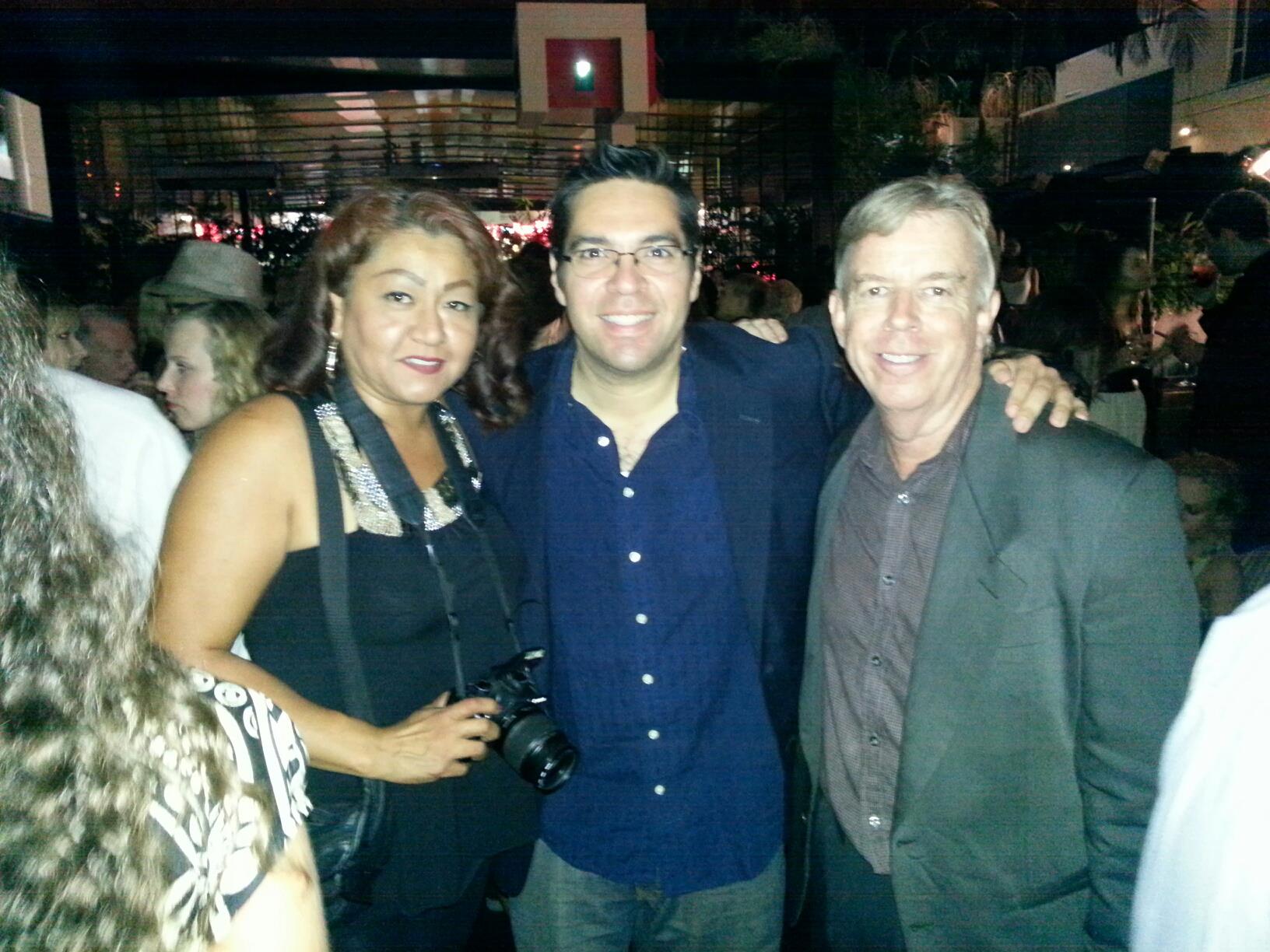 With Rose Arzate and Aaron Sanchez at the 'Least Among Saints' release party, Oct. 1, 2012.
