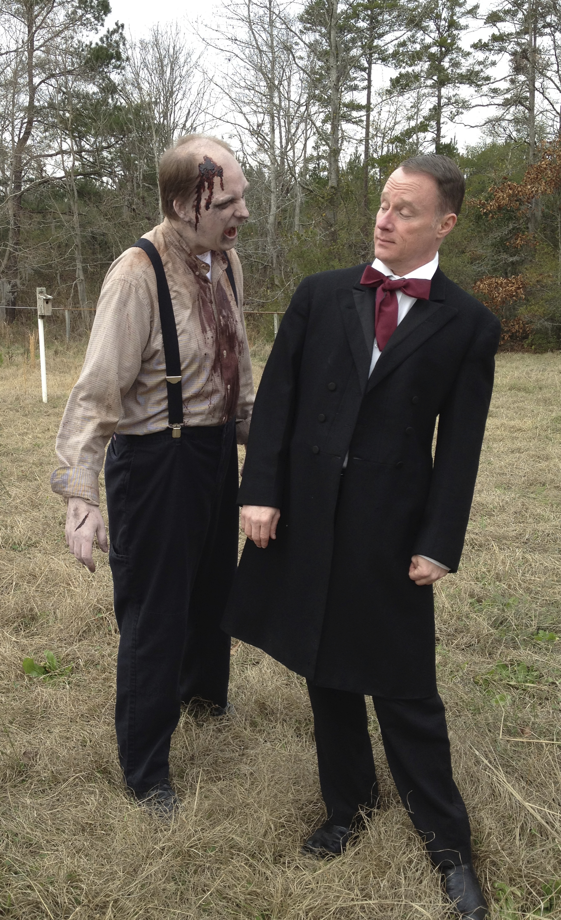 On the set of 'Abraham Lincoln' vs Zombies.