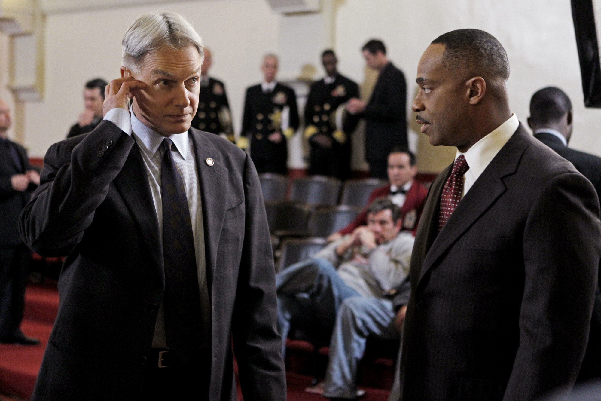 Still of Mark Harmon and Rocky Carroll in NCIS: Naval Criminal Investigative Service (2003)