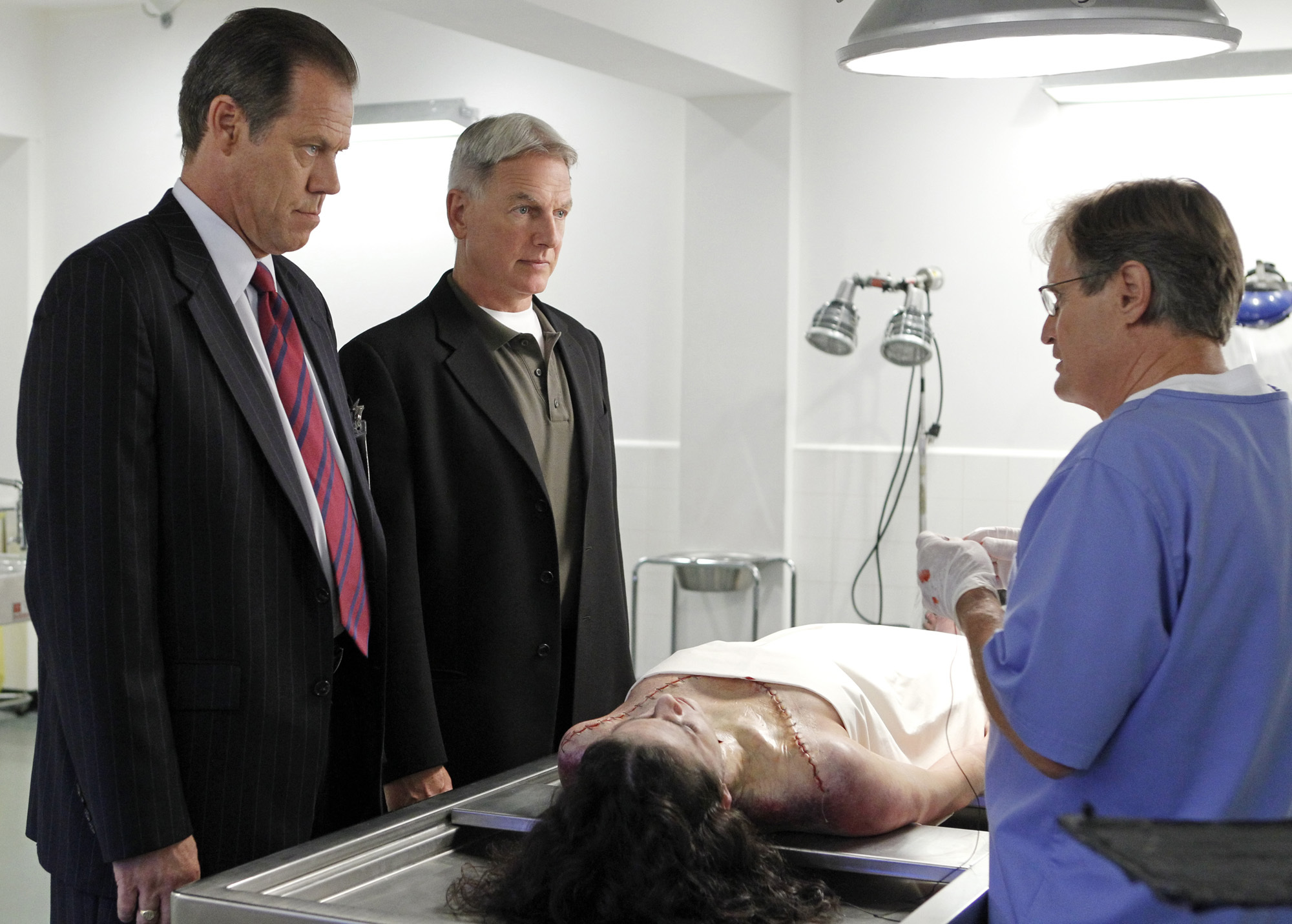 Still of Mark Harmon, Jack Conley and David McCallum in NCIS: Naval Criminal Investigative Service (2003)