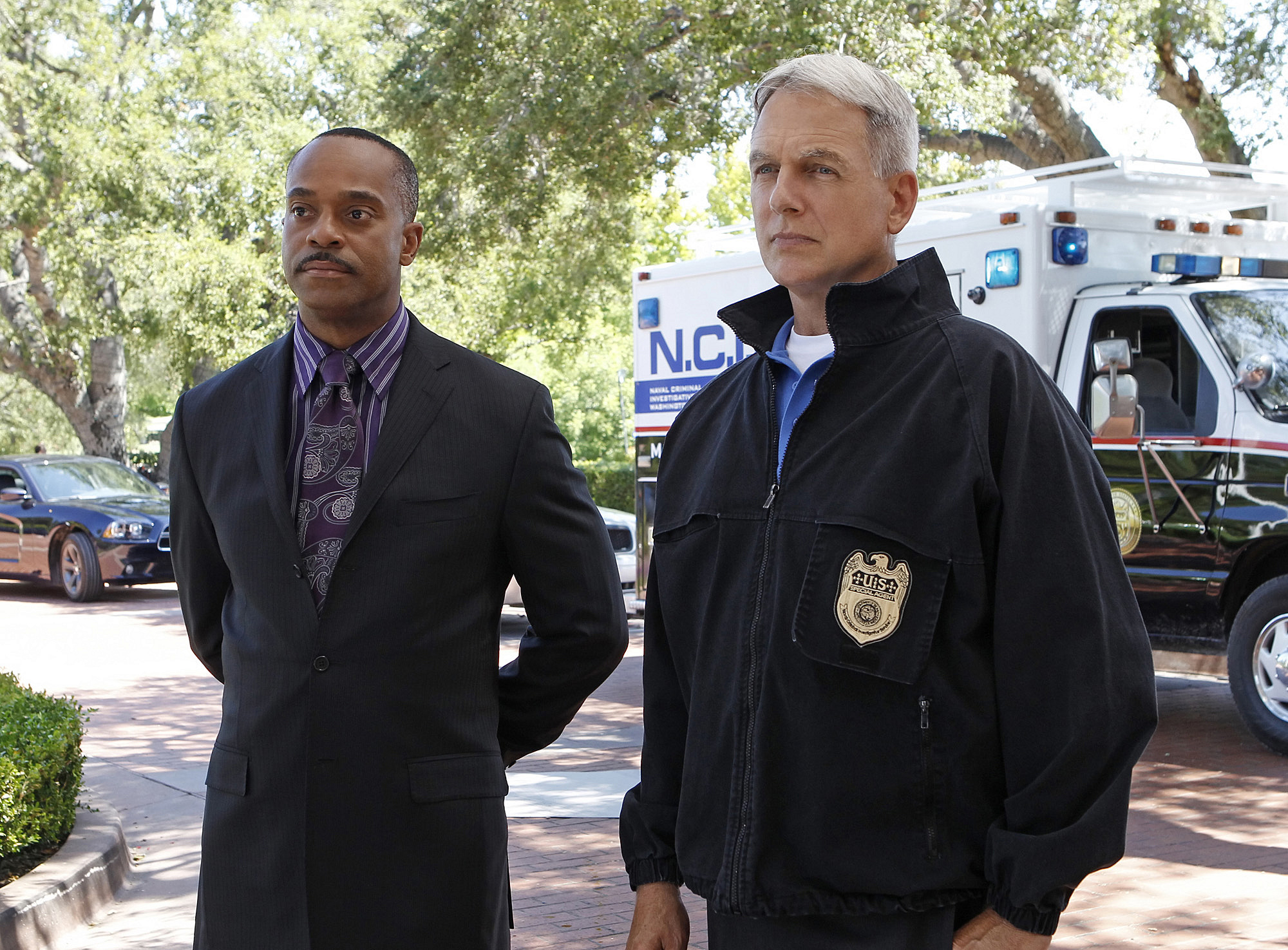 Still of Mark Harmon and Rocky Carroll in NCIS: Naval Criminal Investigative Service (2003)