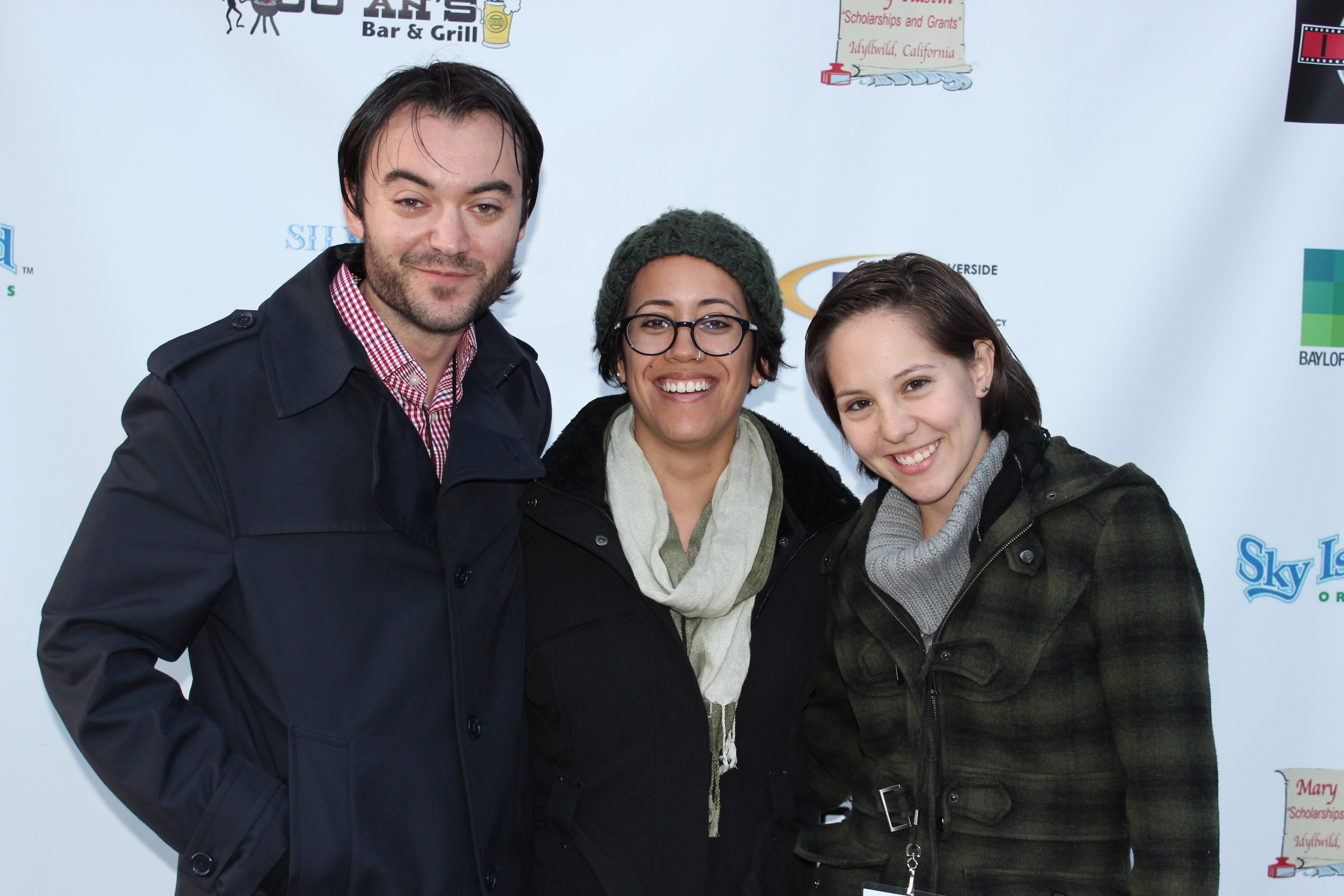 Chris Levine, Zhandra Reyes and Mellanie Urquiza at The Blind Date screening at the Idyllwild International Festival of Cinema.