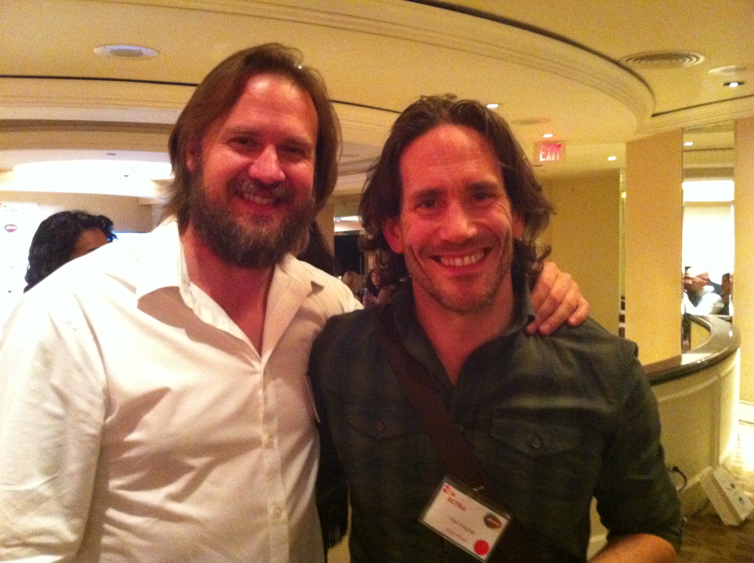 Sheldon Charron with Neil Napier, a fellow Canadian actor who plays Dr. Peter Farragut on SyFy's hit show Helix.