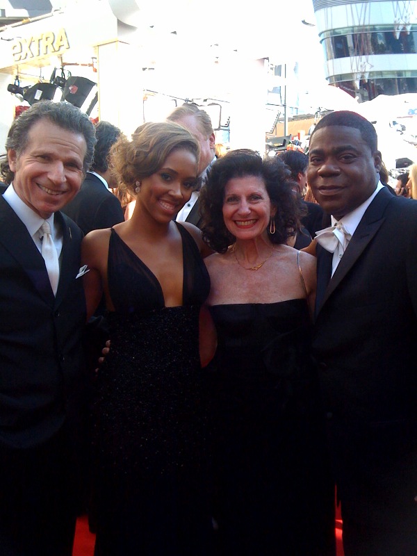 Richard Warren Rappaport, Hello Hollywood's Rene' Katz, Tracy Morgan and guest on the Red Carpet at the 2011 Primetime Emmy Awards, Los Angeles