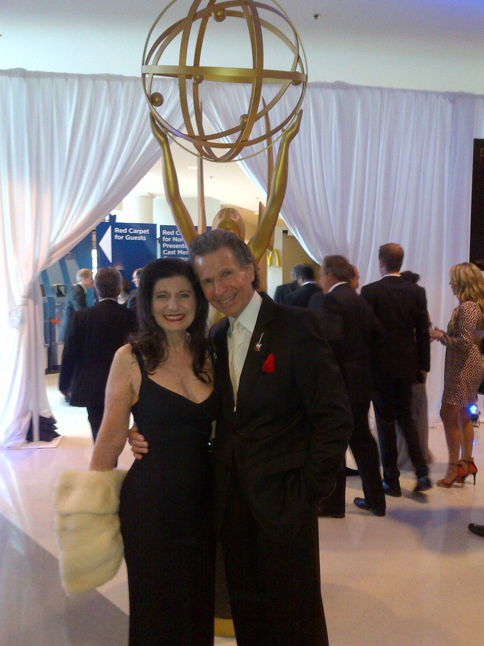 Richard Warren Rappaport with Hello Hollywood's Rene' Katz at the 2014 Primetime Emmy Awards Pre-Telecast Red Carpet Reception, Nokia Theater, LA Live, Los Angeles.