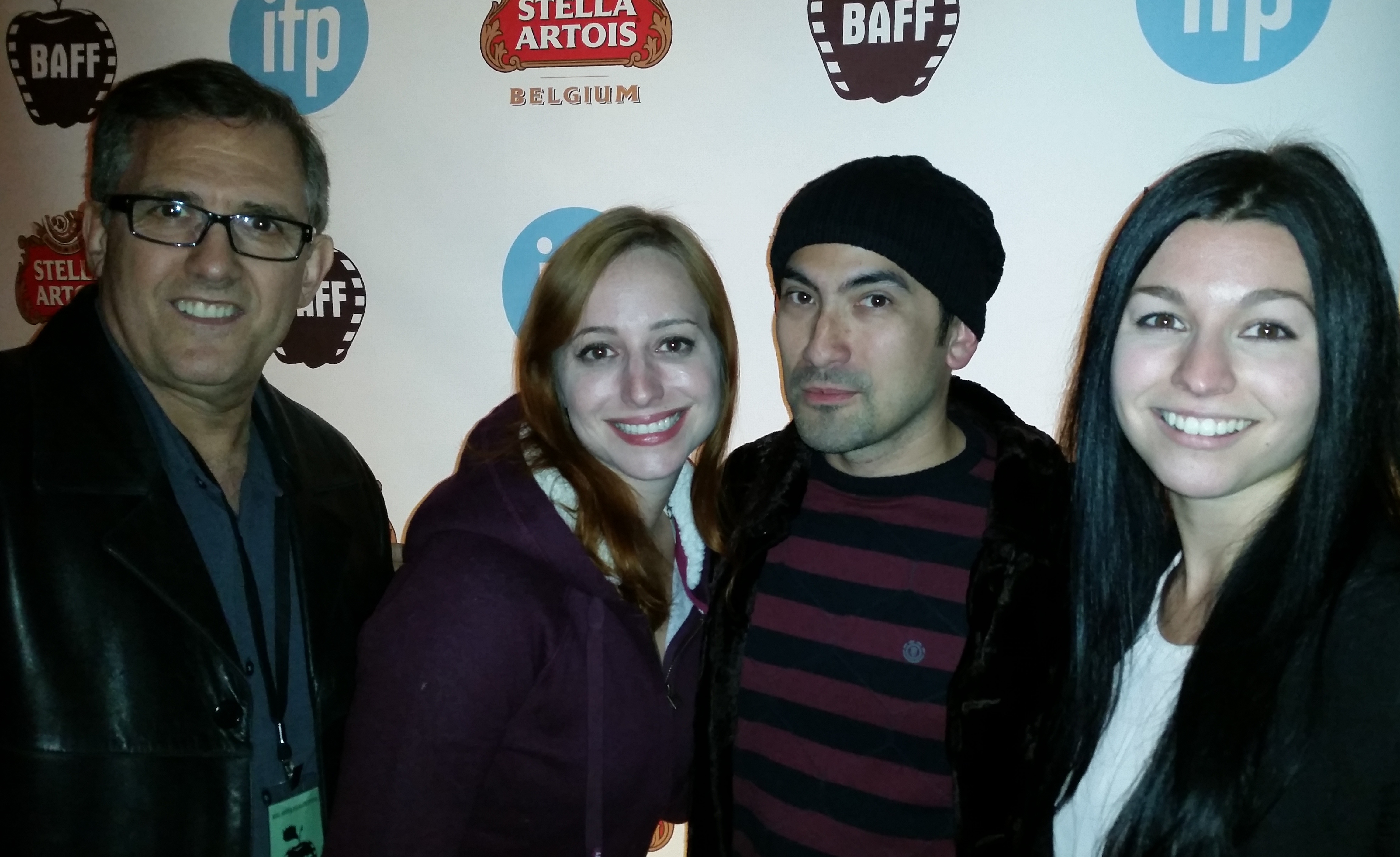 Venus ATTACKS! premiere at the Big Apple Film Festival, 2014. Director Mario Corry, Actress Dina Cataldi, Writer/Actor Levi Wilson, and Assistant Director Andrea DelBene