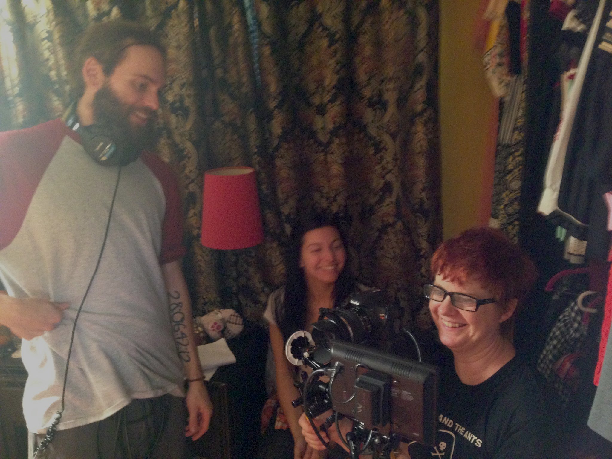 On set of Mario Corry's film, Venus ATTACKS! Max Liedtka, Andrea DelBene and Lisa Hammer