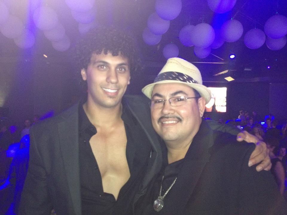Michael Viruet and Salvador Perez at the Pitch Perfect after party at Lure Hollywood