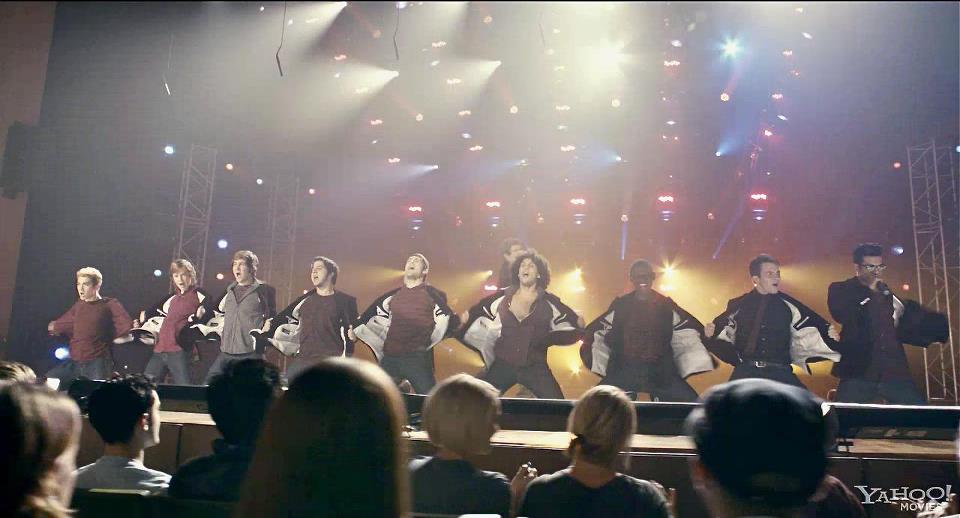 Production still for the movie Pitch Perfect with Michael Viruet (center)