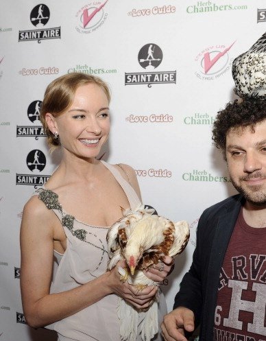 Derek Purvis with talented actress Aija Terauda at the red carpet event for 'The Love Guide' 2011
