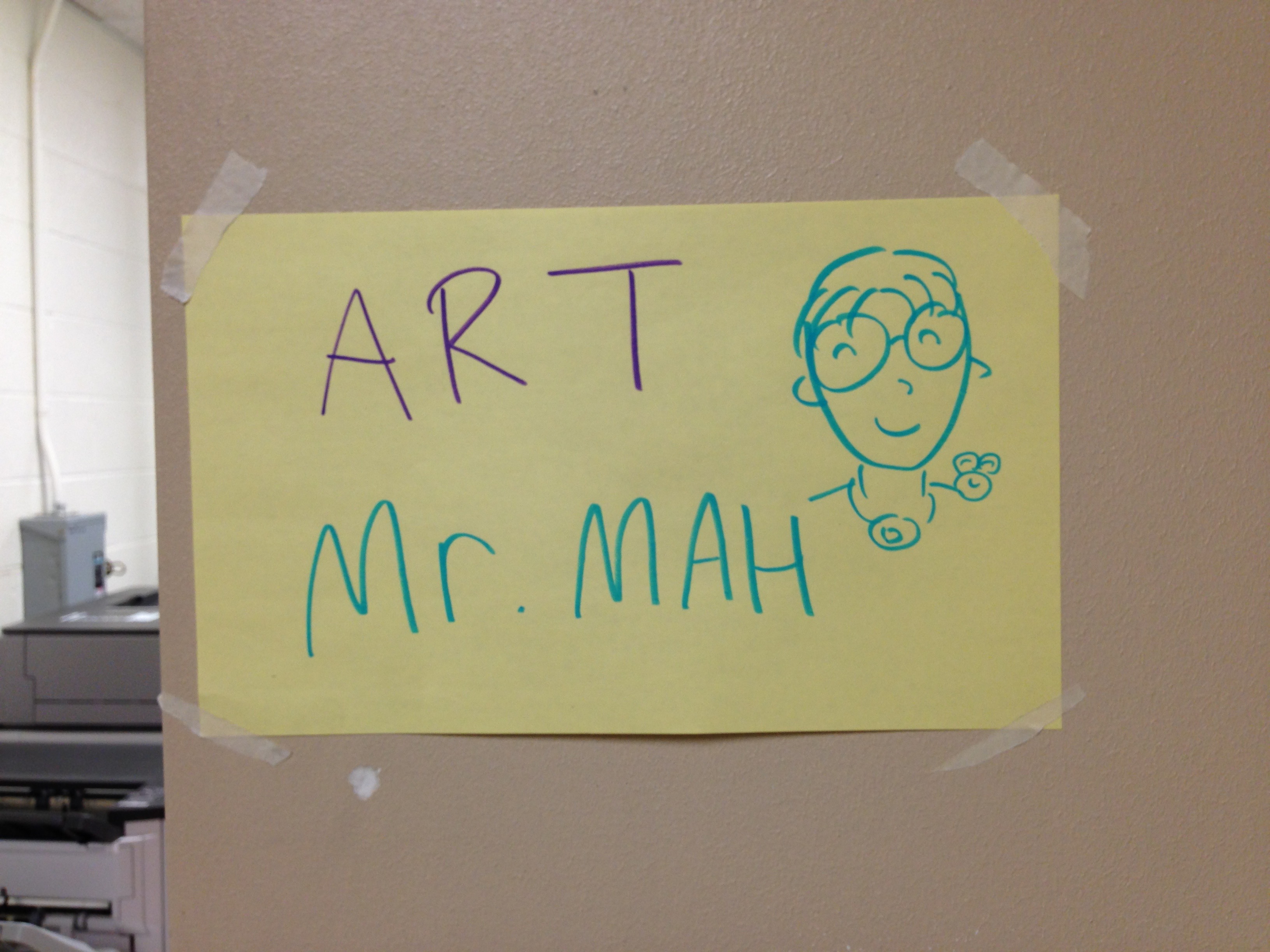 A sign for my art class.