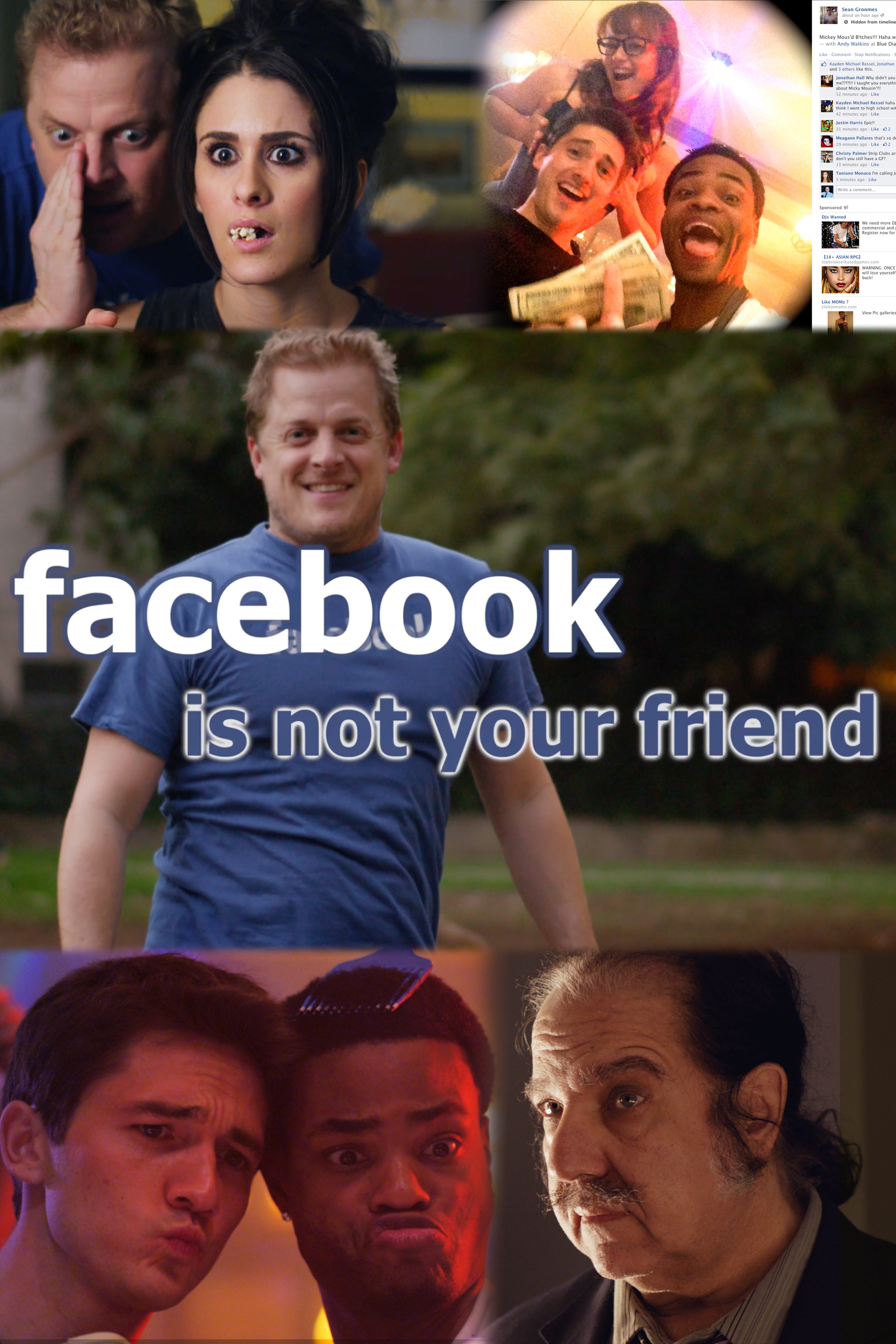 Ron Jeremy, Skyler Stone, Brittany Furlan, Jay Nelson, Erin Stack and Andrew Bachelor in Facebook Is Not Your Friend (2014)