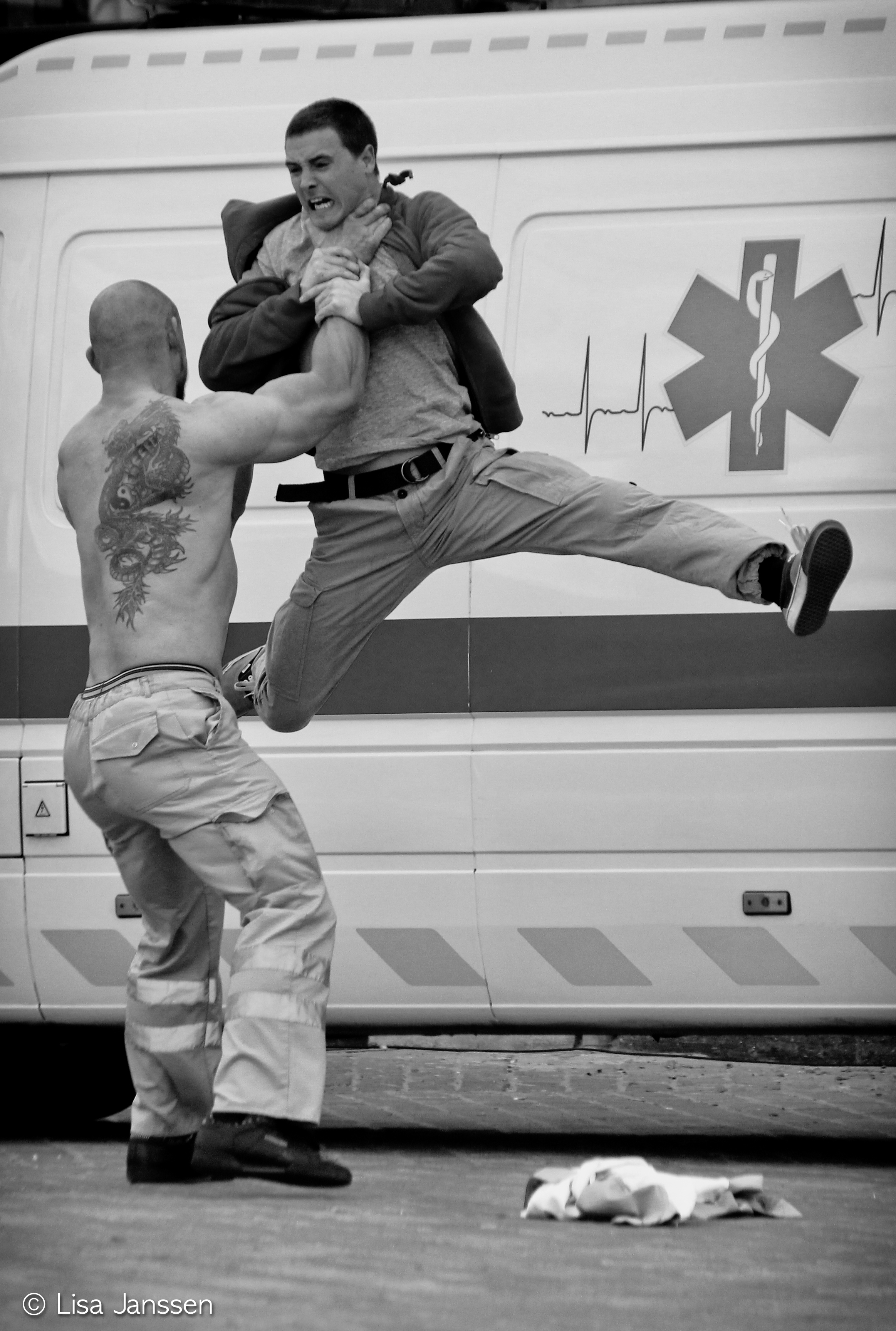 Fighting scene for a viral add (Telenet Belgium - TNT) Push to add drame