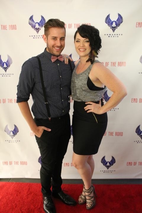 Red Carpet for film premiere End of the Road. (2015) Pictured with actor Garret Riley.