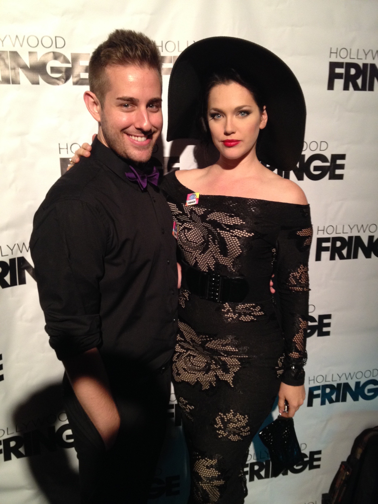 Red Carpet for The Hollywood Fringe Festival. (2014) Pictured with actor Garret Riley.