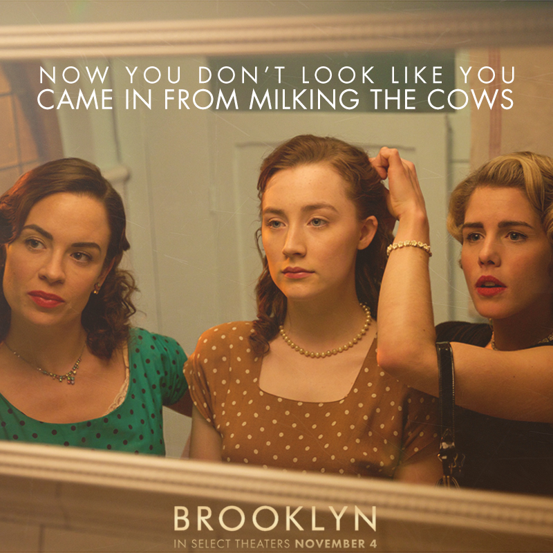 Still of Emily Bett Rickards and Saoirse Ronan in Brooklyn