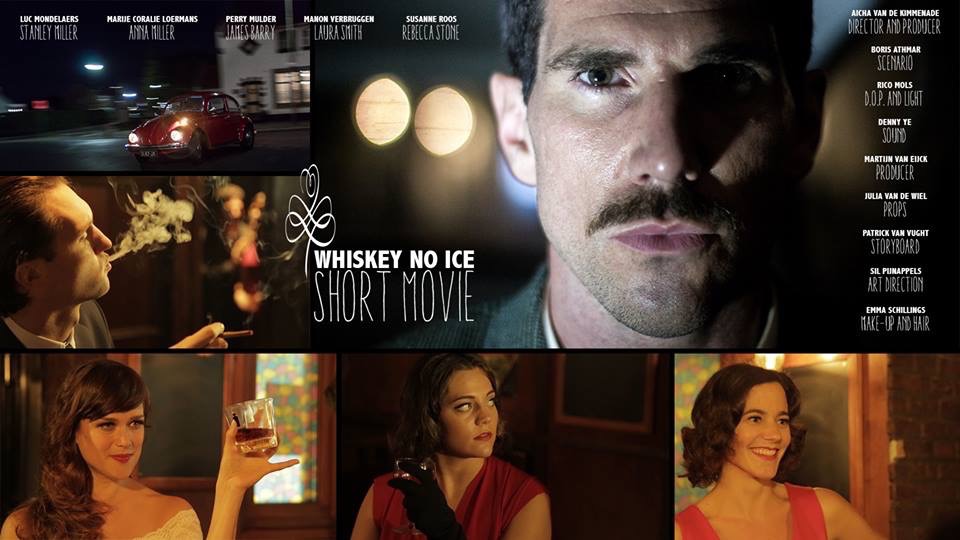 Film poster of Whiskey No Ice with lead actor luc mondelaers & director Aicha Van De Kimmenade