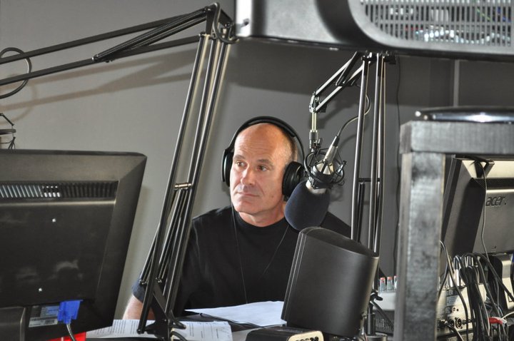 Tim during a radio show.