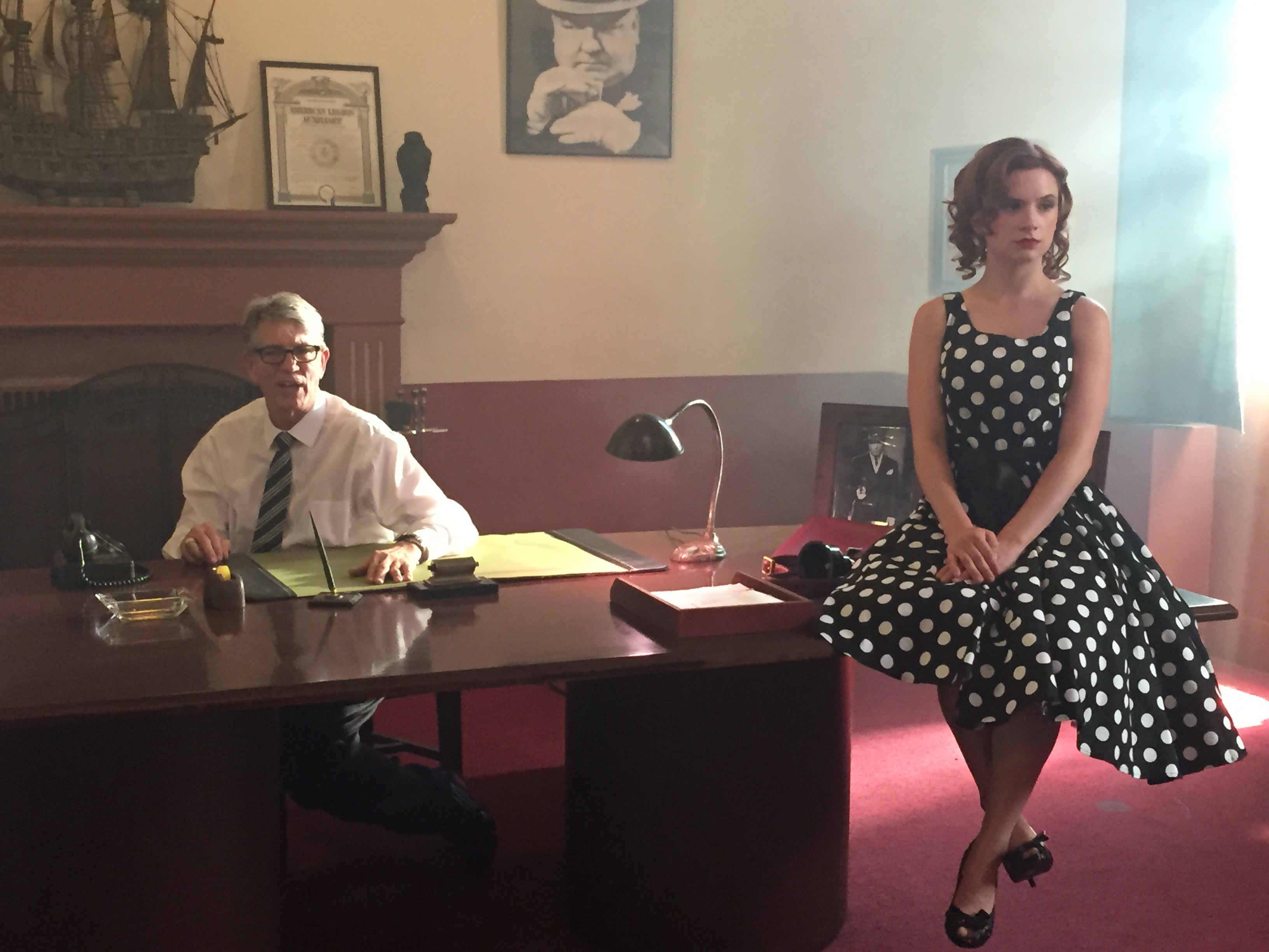 Lora McHugh with Eric Roberts on the set of Eternity