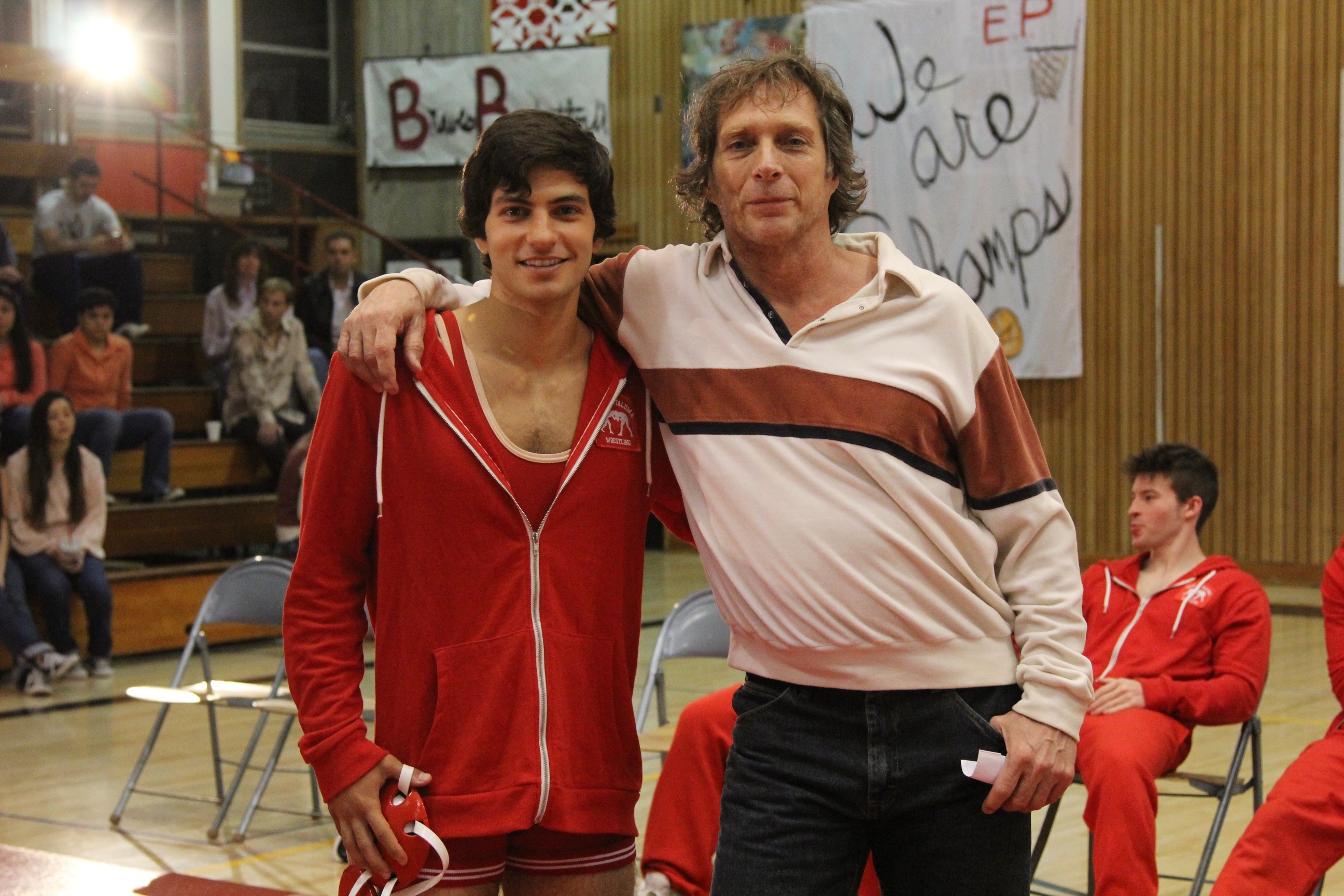 George Kosturos and William Fichtner on the set of 