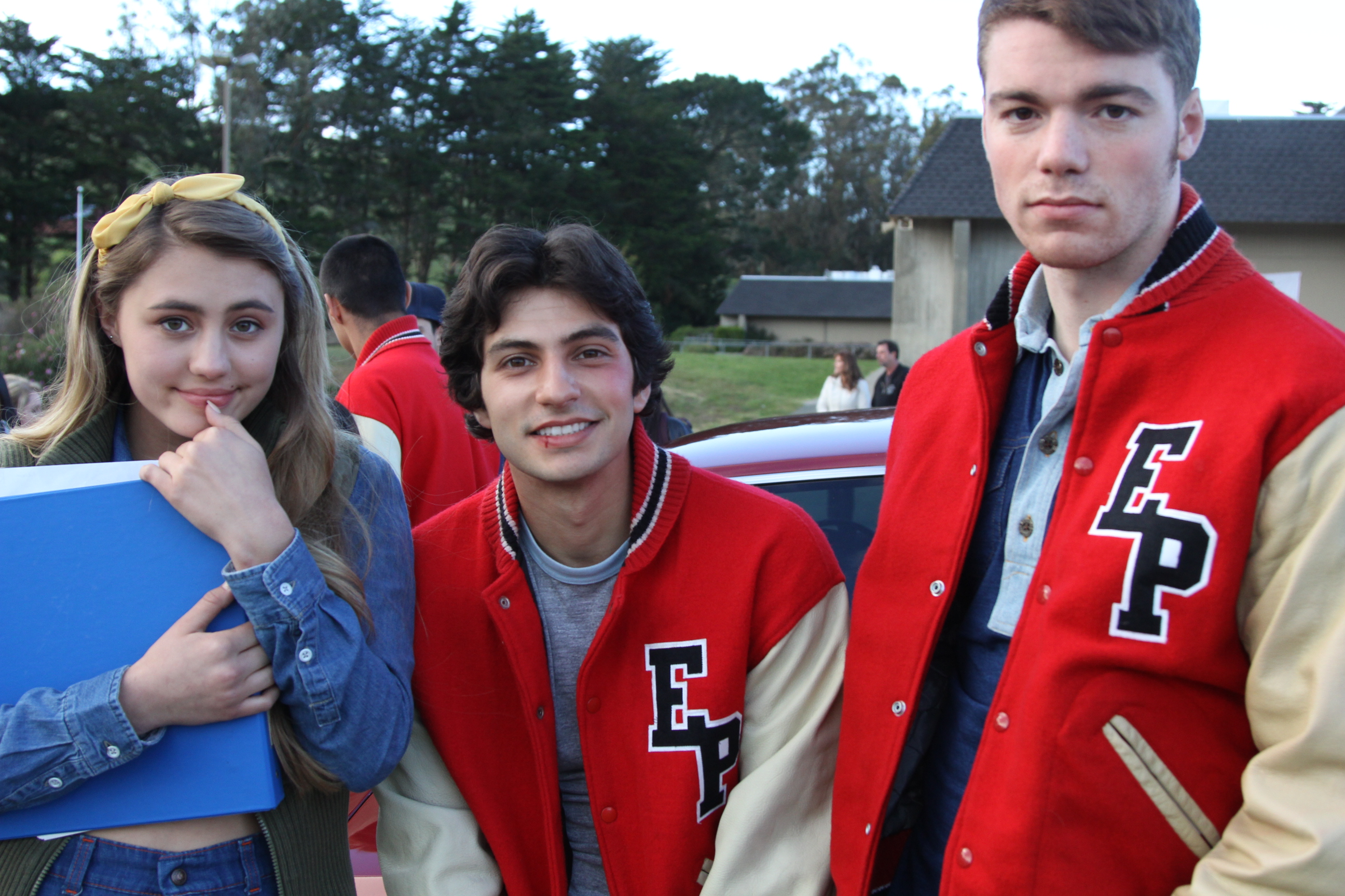 George, Lia and Gabe on the set of 