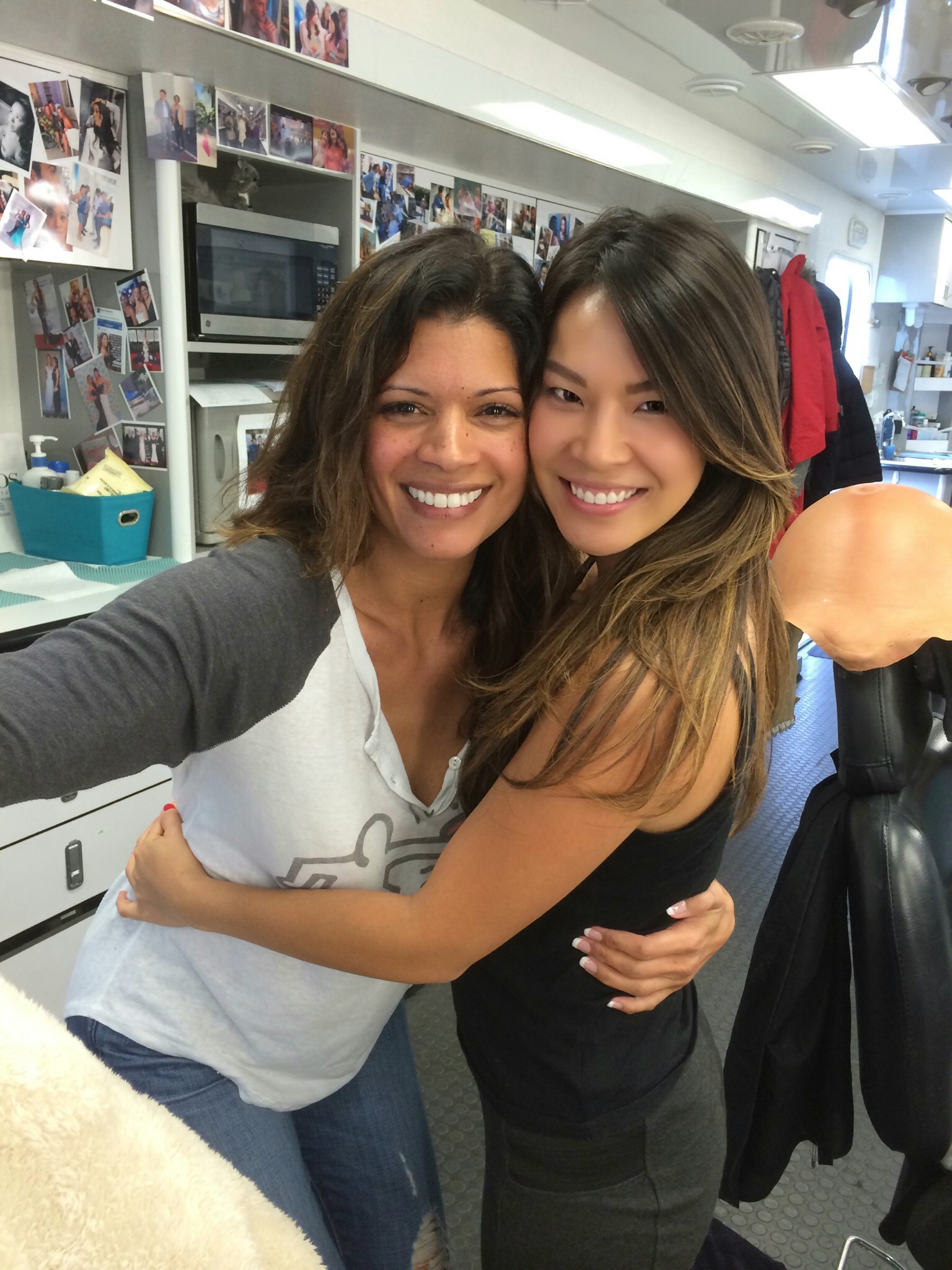 On the set of 'Jane the Virgin' with actress, Andrea Navado.