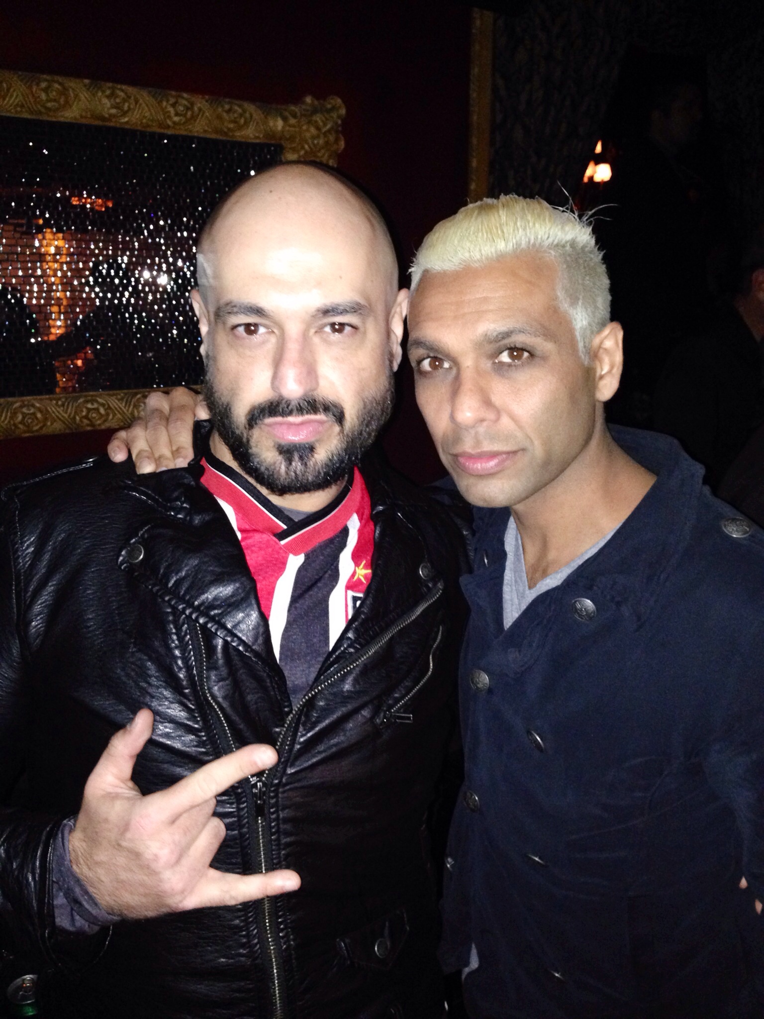 My bud Tony Kanal and I at Artist's VIP at the Kings of Chaos Dolphin project concert in LA.