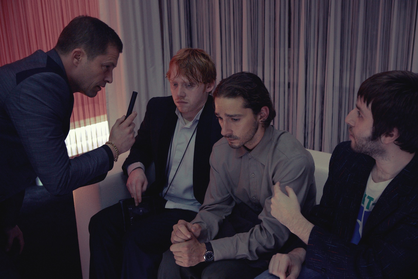 Still of Til Schweiger, James Buckley, Rupert Grint and Shia LaBeouf in The Necessary Death of Charlie Countryman (2013)