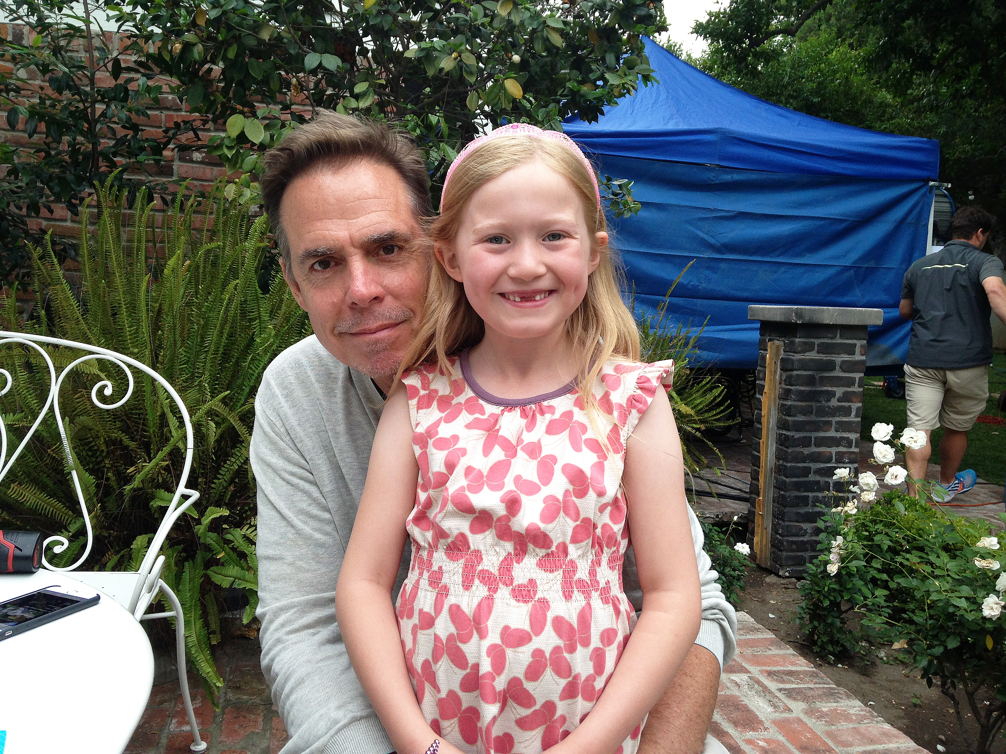 Abigail with director, Charlie Cole on set of Publix commercial 