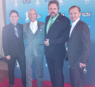 Actra Awards Ceremony 2015 From left to right: Jason,Philip Moran,David Sparrow(Actra President), and Rafael.
