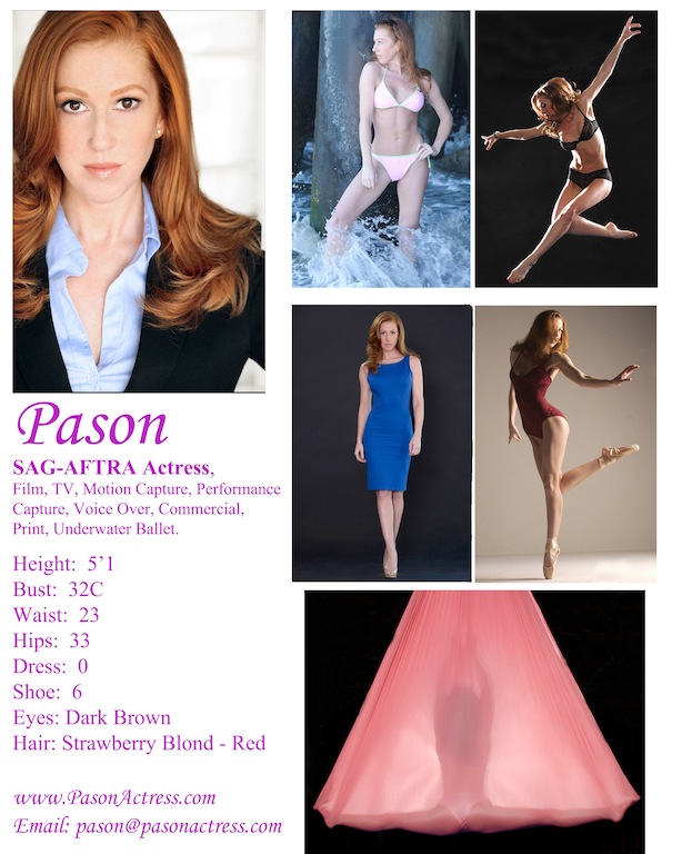 Pason Film, TV, Performance Capture, VO, Commercial, Print, Actress