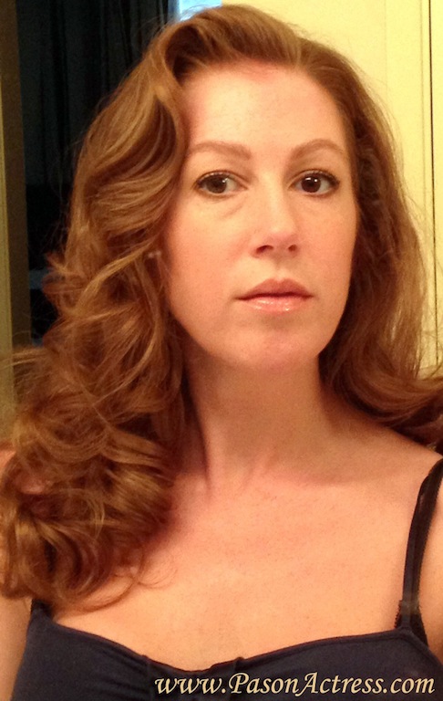Pason Redhead Actress 40s Pinup Hair. My hair lays this way naturally after I curl it.