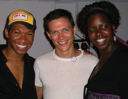 (L to R) Chioke Dmachi, Jason Bushman, and Shannon Shepherd at the July 2005 premiere of 