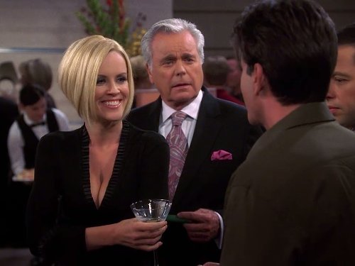 Still of Jenny McCarthy, Charlie Sheen, Jon Cryer and Robert Wagner in Two and a Half Men (2003)