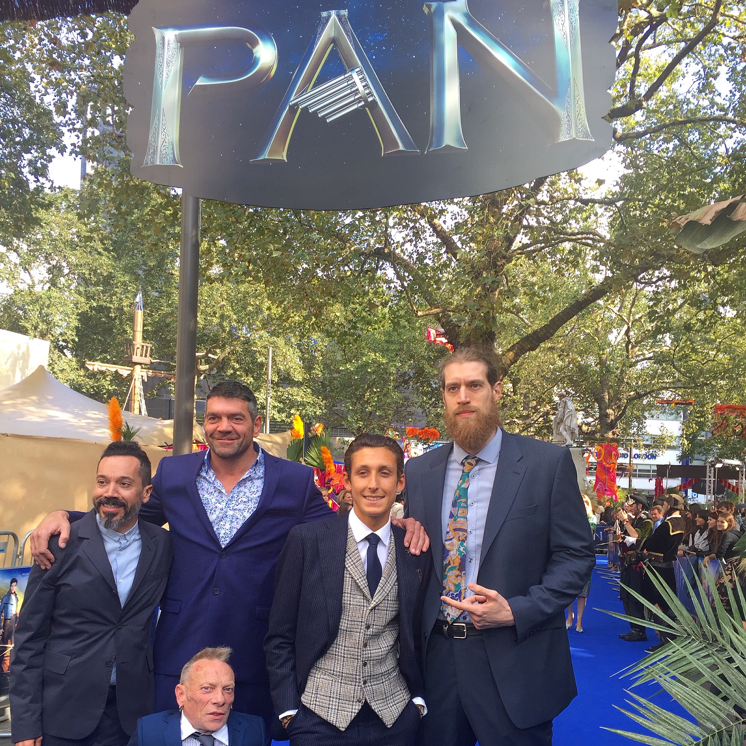Gabriel Andreu, Spencer Wilding, Jimmy Vee, Giacomo Mancini And Phill Martin at the world premiere of 'Pan' (2015)