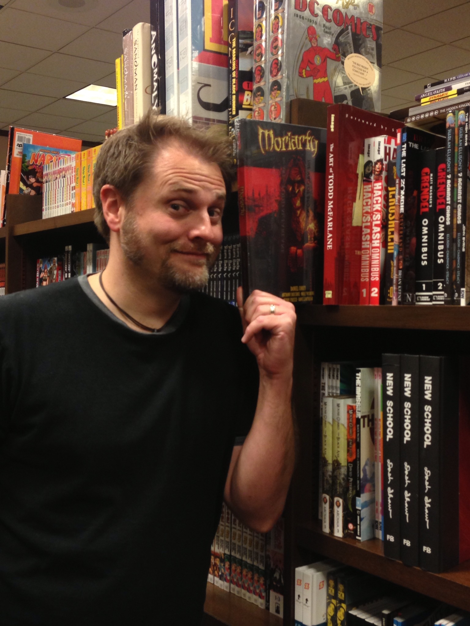 Daniel Corey and his Image Comics MORIARTY Deluxe Edition Hardcover at Barnes & Noble.