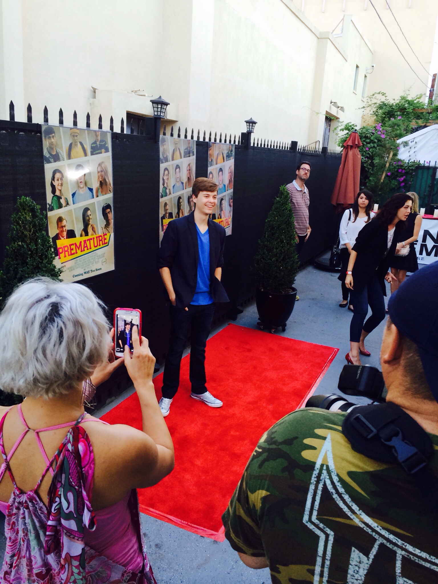 John Karna on the red carpet at the Los Angeles premiere of Premature.