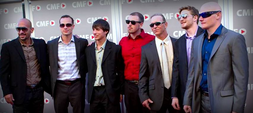 12th annual Campus Movie Festival in Hollywood, from left to right Gilbrando Acevedo, Steve Della Salla, Andrew Johasen, Kyle Mullins, Johnny Collins, Michael Leavy and Jason Leavy.