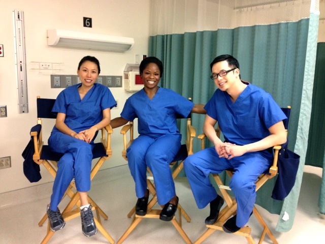 On the set of MONDAY MORNINGS (FKA CHELSEA GENERAL)