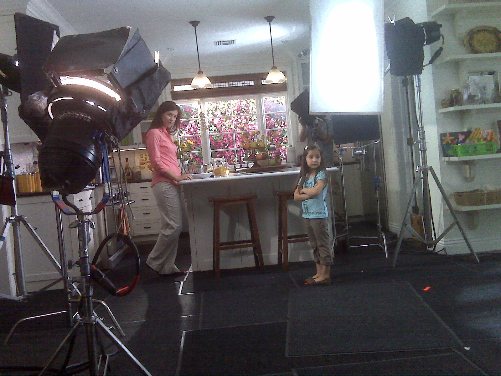 Sasha May on the set of Barilla Commercial