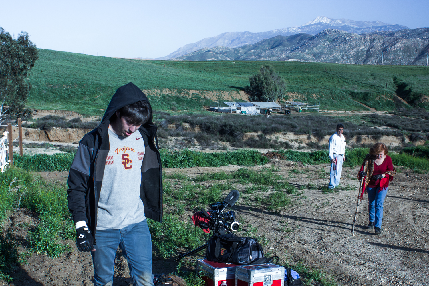 Writer-Director Addison Sandoval on location for Live Another Day.