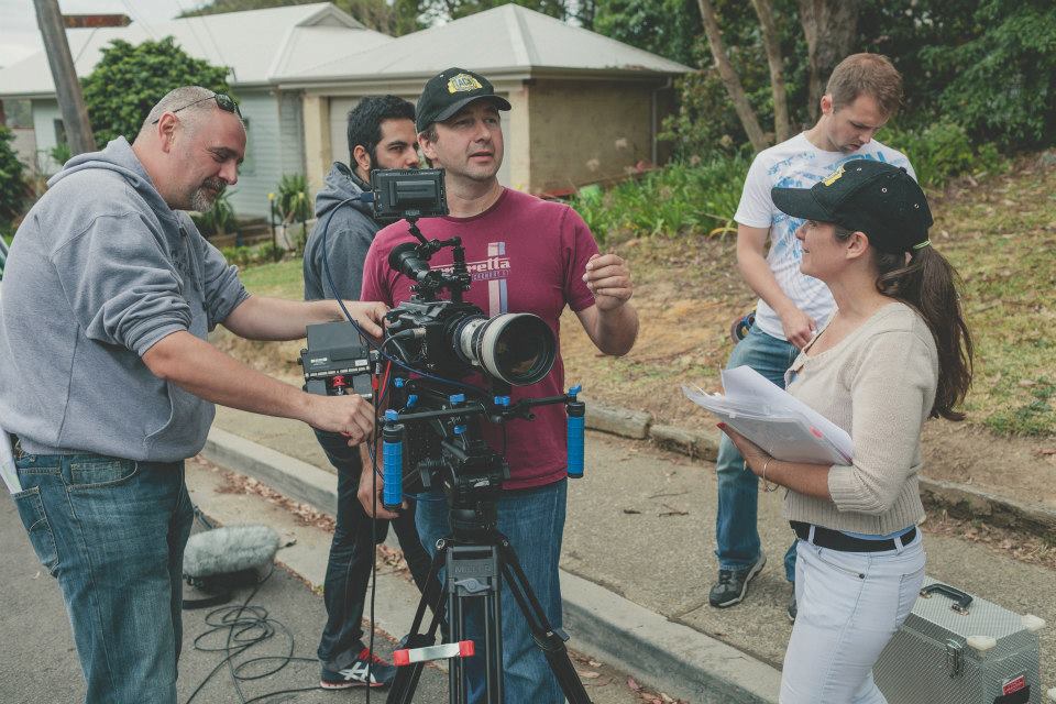 on the set of Unspoken, directed by Richard King