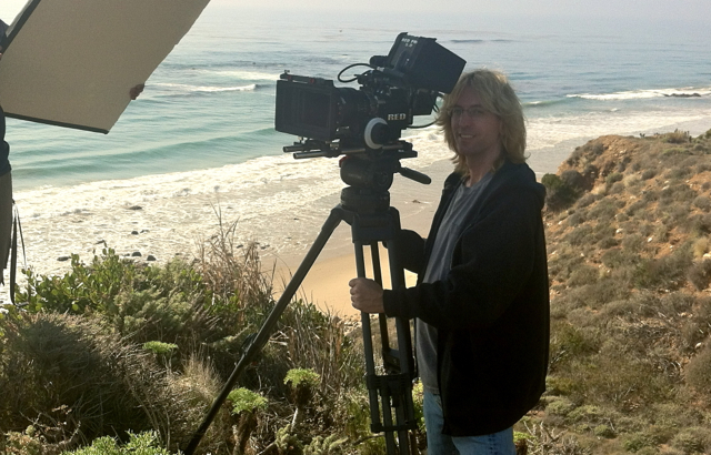 Director of Photography Ron McPherson on set shooting in Malibu, CA.