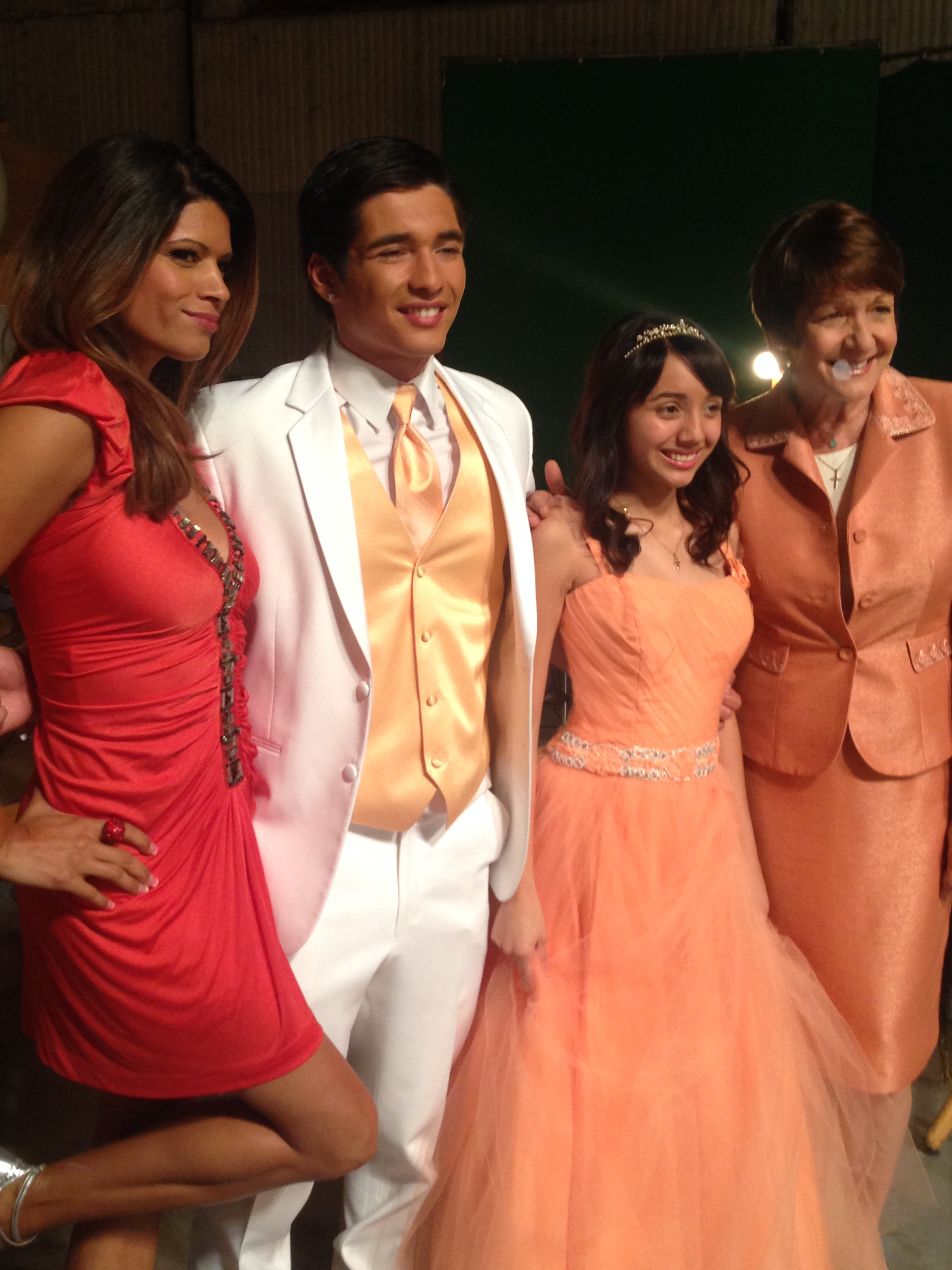 On the set of Jane The Virgin episode Chapter Two. Andrea Navedo, Ivonne Coll, Montse Hernandez