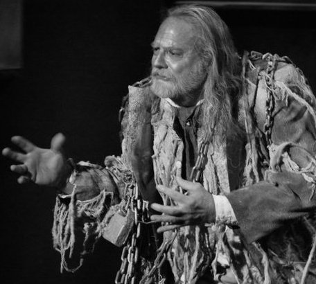 Actor, D. John Young, onstage as Jacob Marley, A Christmas Carol, Musical, Hershel Zohn Theatre, NMSU, 2010.