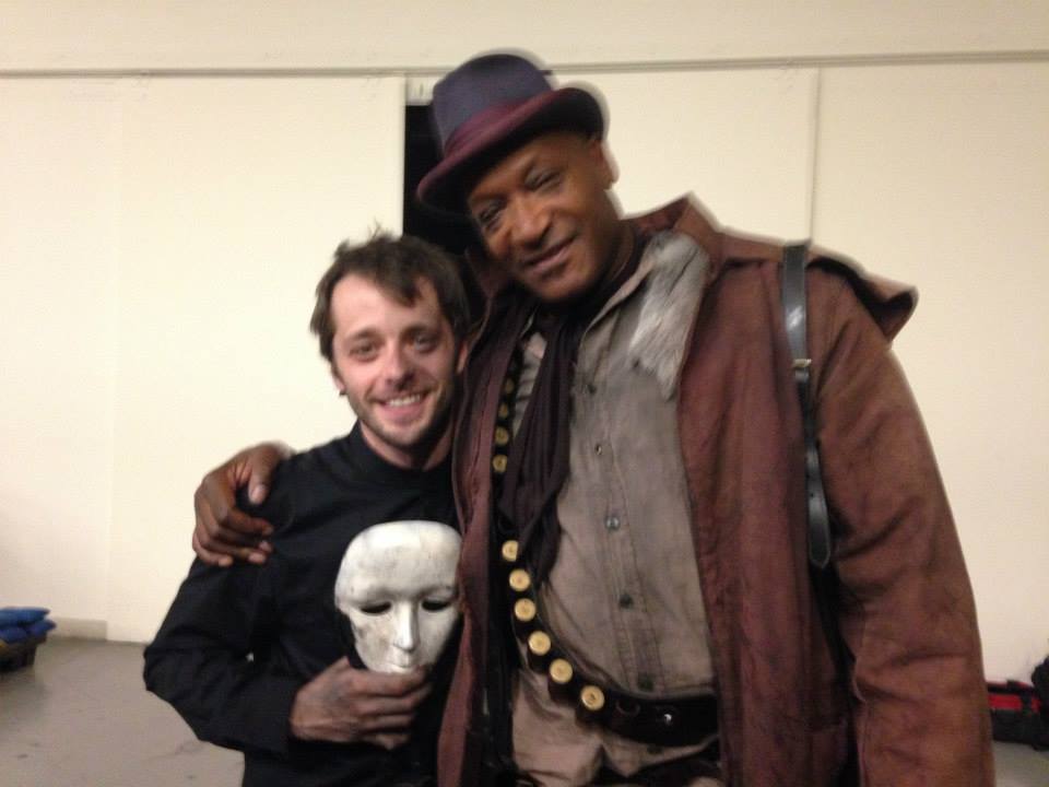 Ben Adams and Tony Todd on the set of West of Hell