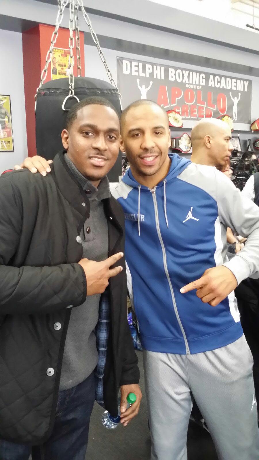 On set of Creed with the Super Middle Weight champion of the world, Andre Ward.
