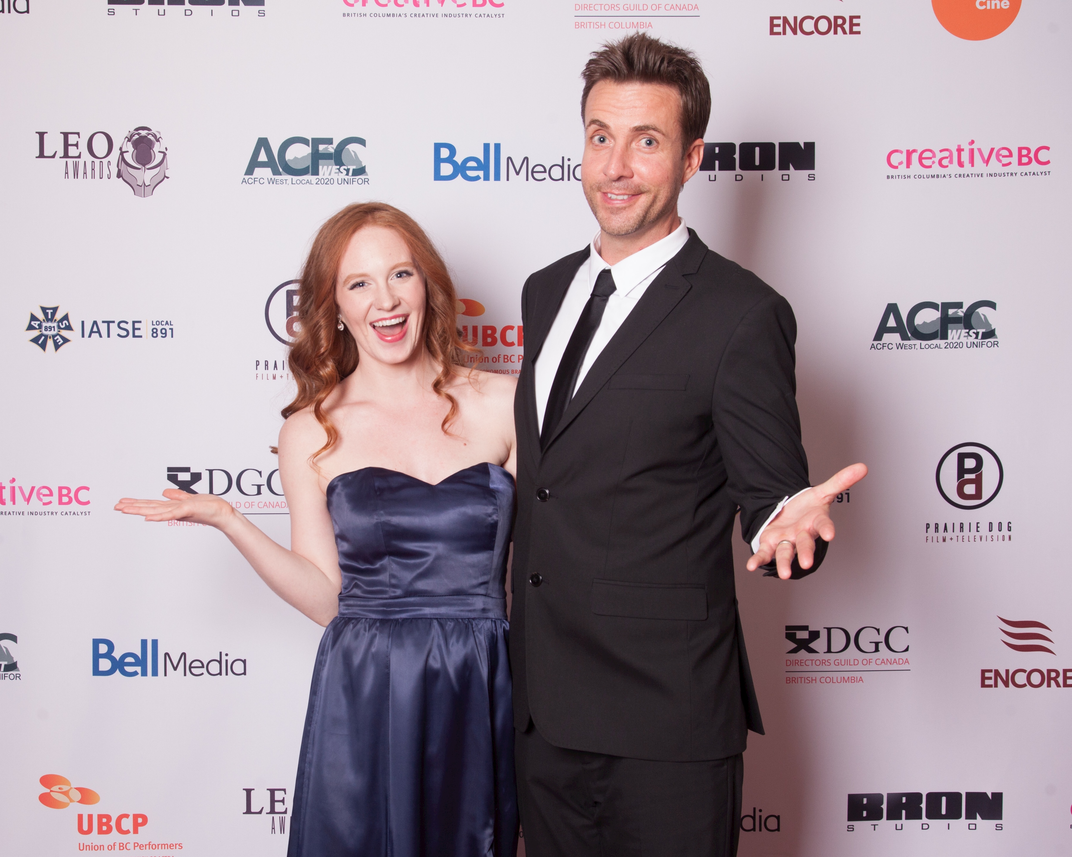 Natalie Farrow and Peter Benson at the Leo Awards.