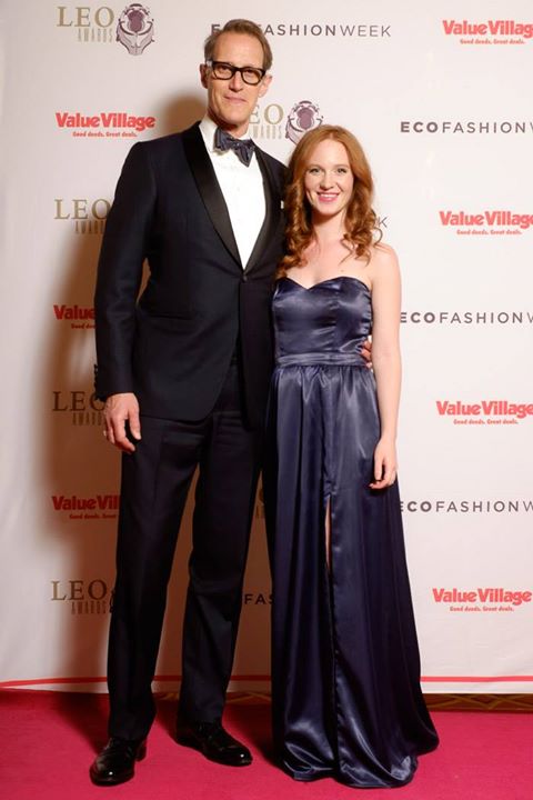 Natalie Farrow with Christopher Heyerdahl at the 2015 Leo Awards.